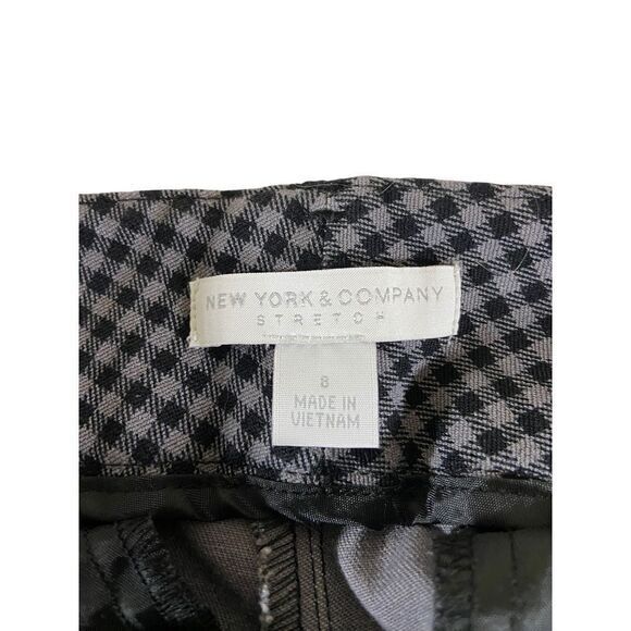 New York & Company Woman's Gingham Check Stretch Pants Workwear Chic Size 8 - Picture 5 of 10
